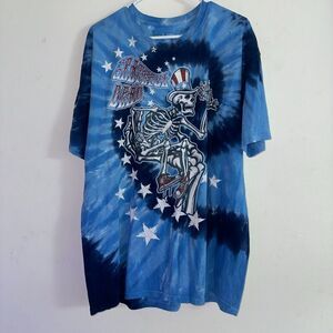 Vtg Grateful Dead T-Shirt Uncle Sam I Am Mens XL Liquid Blue Gray Tag Tie Dye
